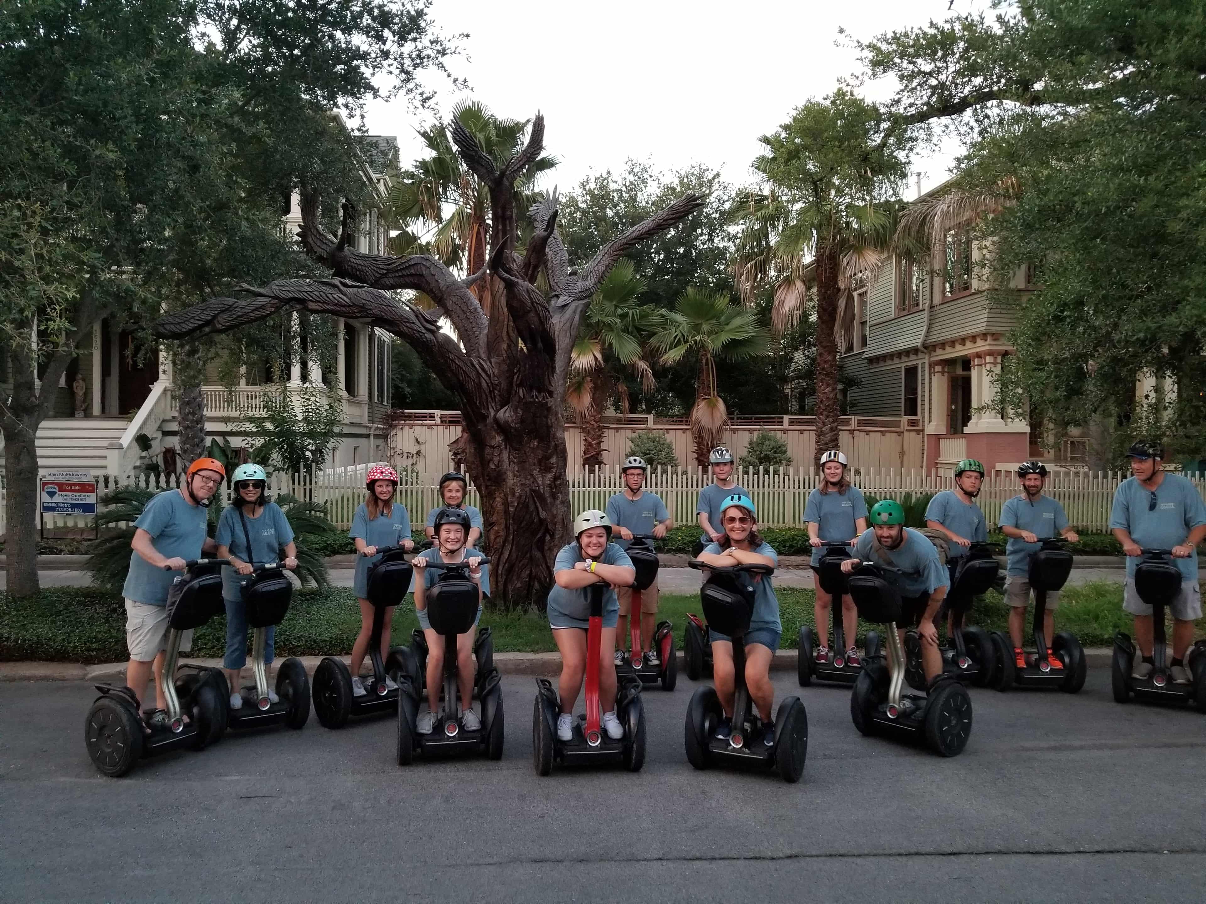 Tour guide teaching guests how to ride Segway