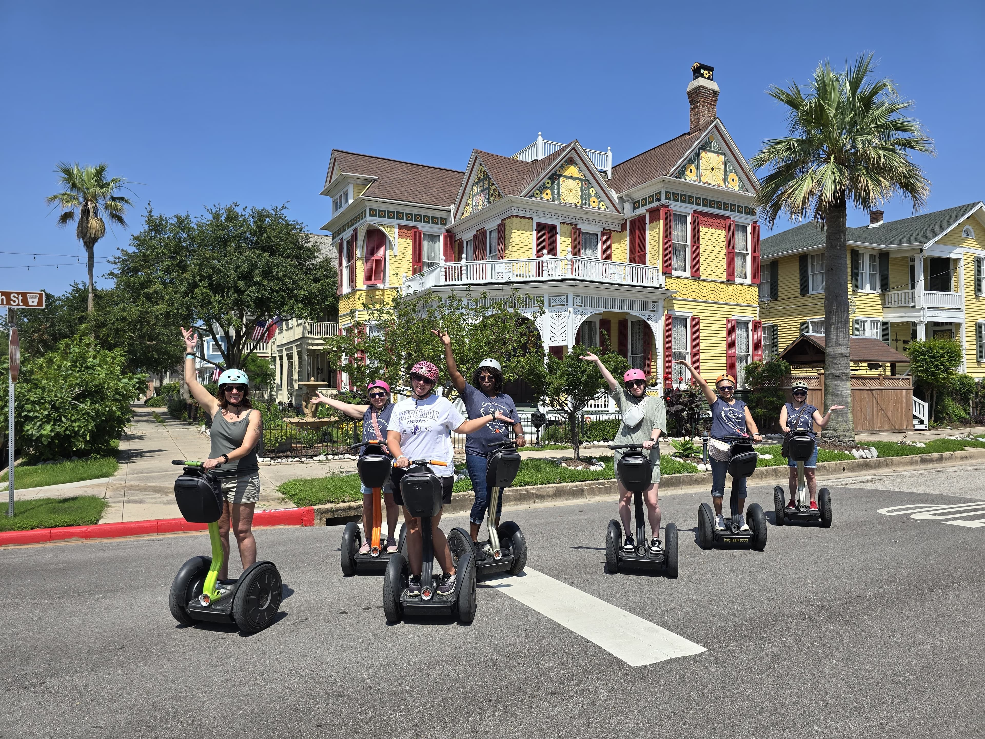 Group enjoying Galveston Segway tour adventure
