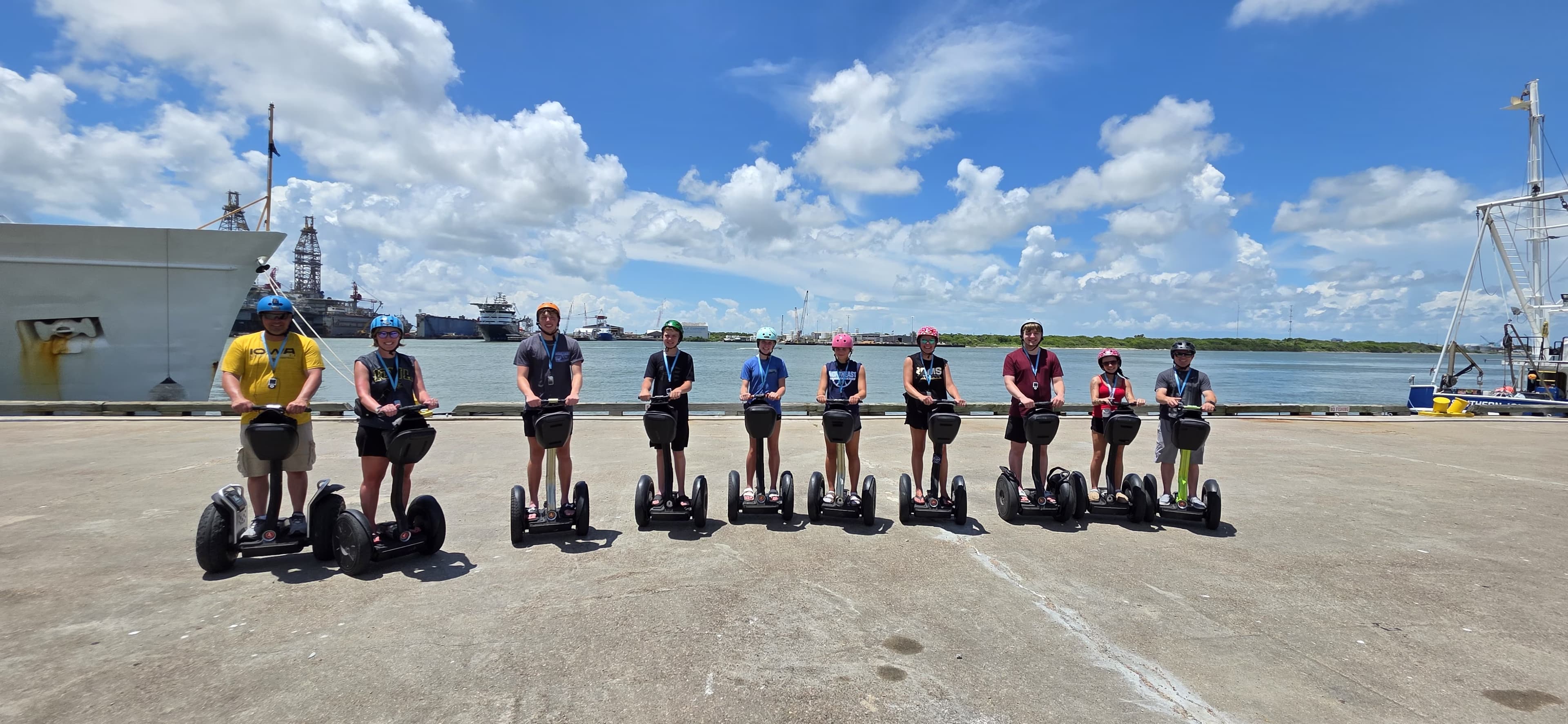 Recent tour group enjoying Galveston Segway experience